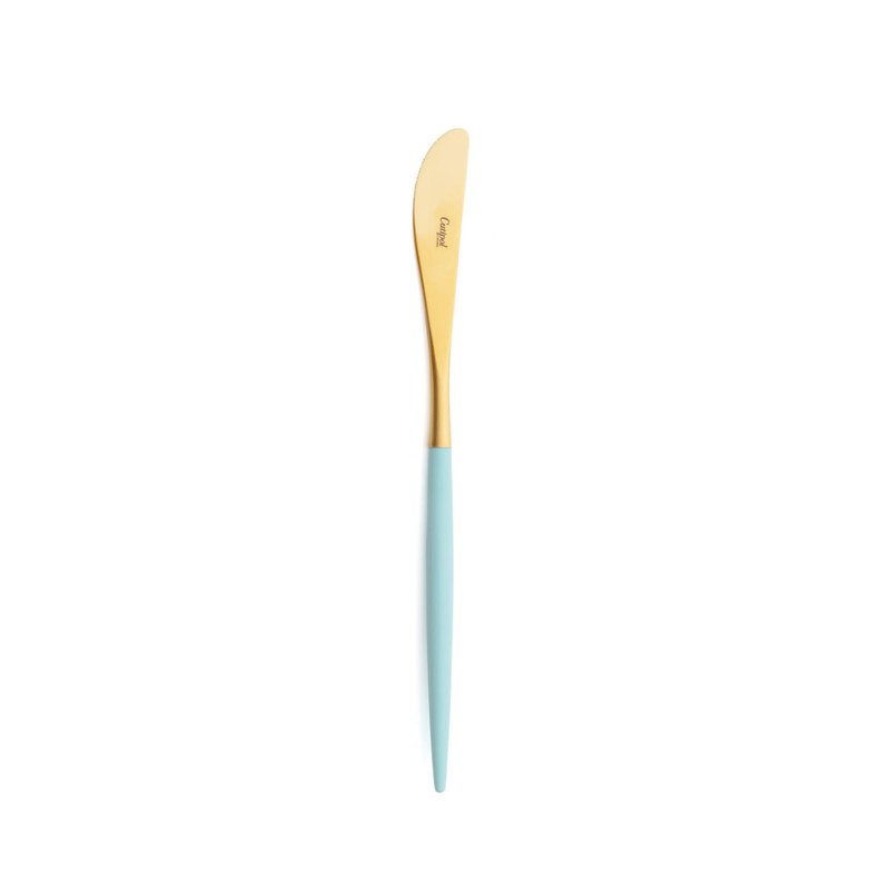 MIO TURQUOISE MATTE GOLD CUTLERY TABLE KNIFE - ช้อนส้อม - สแตนเลส สีน้ำเงิน