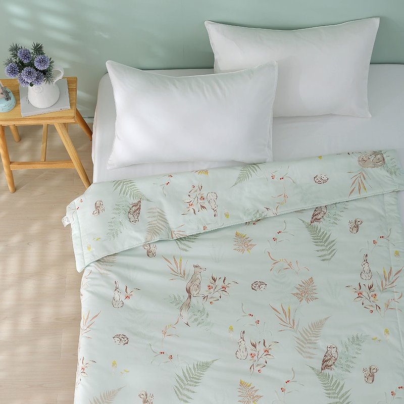 Hongyu 300 Woven American Cotton Quilt Fox Alison Green - เครื่องนอน - ผ้าฝ้าย/ผ้าลินิน สีเขียว