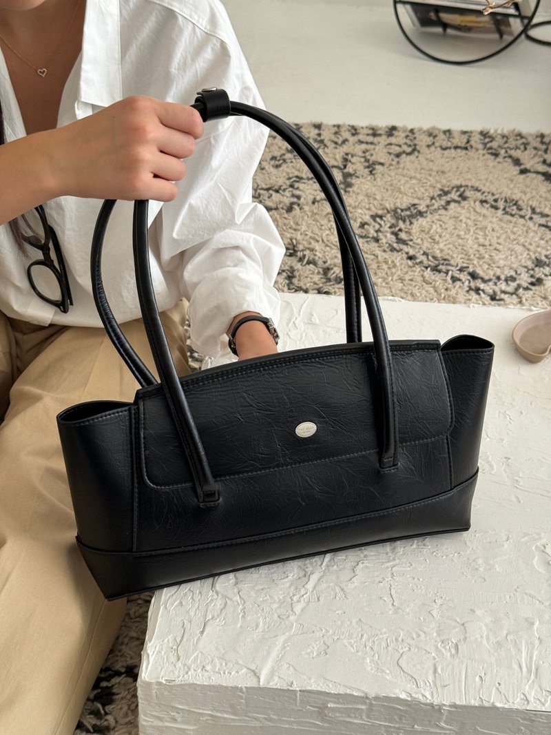 The Ally from Korea | RIVER BAG | Black | 2ways Shoulder bag - Handbags & Totes - Faux Leather Black