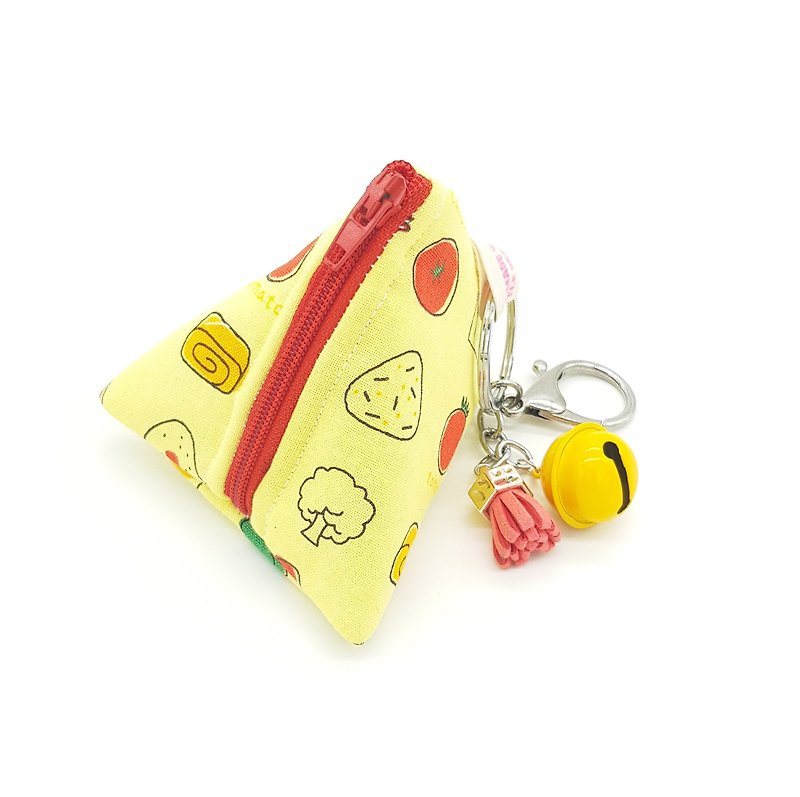 Dumpling Coin Keychain Pouch - Sushi Love - 鑰匙圈/鎖匙扣 - 棉．麻 黃色