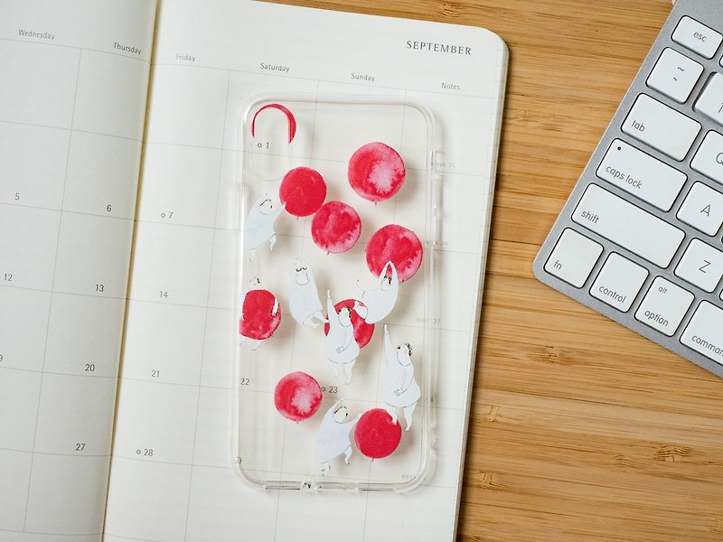 赤い風船|透明な携帯電話ケースiPhoneモデル| dodolulu - スマホケース - プラスチック 透明