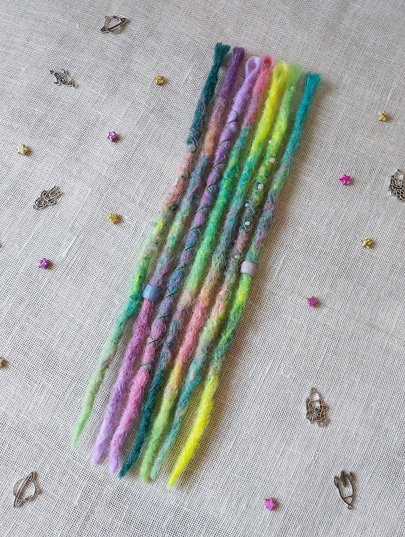 Synthetic Dreadlocks, Opal color SE crochet dreads, Partial hair extensions - Hair Accessories - Plastic 