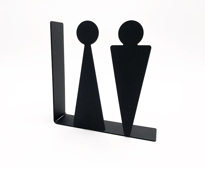 Design L-shaped Stainless Steel toilet sign make-up room listing bathroom hangtag toilet sign - Wall Décor - Other Metals Black