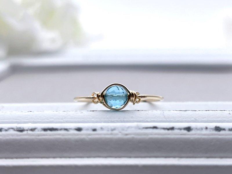 swiss blue topaz wire ring - General Rings - Gemstone Blue