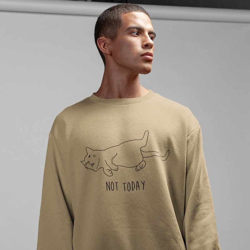 Not Today Cat #2 Khaki unisex sweatshirt