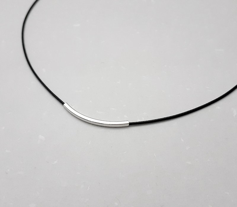 Wax line necklace sterling silver square elbow Wax rope thin line