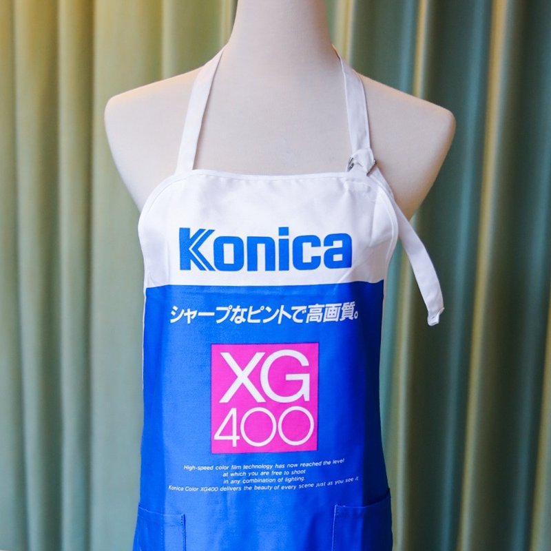 Sanghui company Japan Showa KONICA Konica XG400 advertising apron brand new inventory - อื่นๆ - ผ้าฝ้าย/ผ้าลินิน สีน้ำเงิน