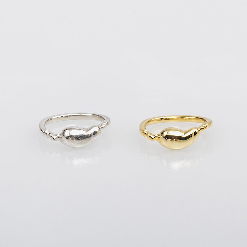 Love shape heart-shaped ring 925 silver two colors - แหวนทั่วไป - เงินแท้ สีเงิน