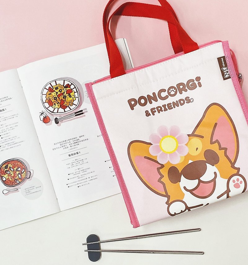 Sunny Bag x Corgi Dog Ping Ping Straight Cold Insulation Bag_Wreath Ping Ping Style - Other - Other Materials Pink