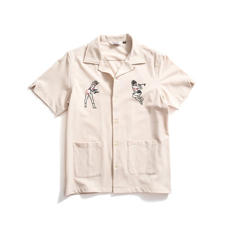 Wester Girl Shirts - 米色 Beige - 男襯衫/休閒襯衫 - 棉．麻 