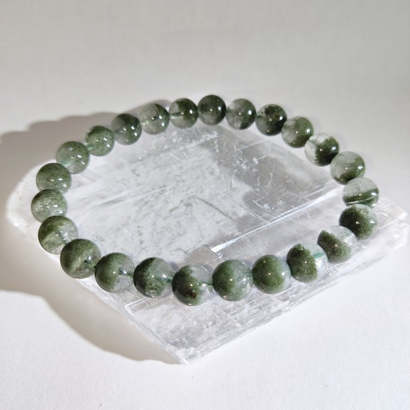 [Custom-made products] Brazil 7-12mm cornucopia green ghost bracelet natural crystal - Bracelets - Crystal 