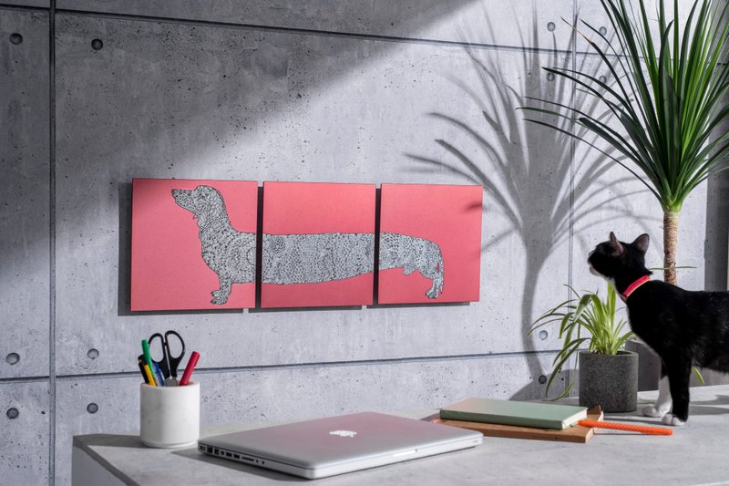 臘腸狗狗-鋁合金裝飾板-特仕版 Decor Board AL6061-三件一組 - 海報/掛畫/掛布 - 鋁合金 