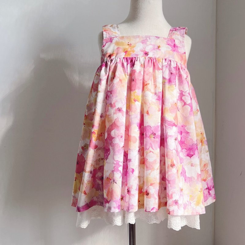 Bow tie dress tipsy summer - กระโปรง - ผ้าฝ้าย/ผ้าลินิน สึชมพู