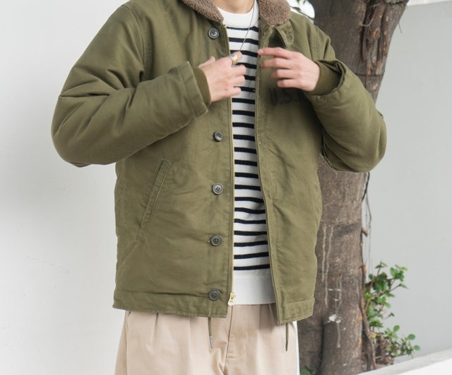 冬のレプリカネイビーN-1デッキジャケットジャケットDECK JACKET厚いN1