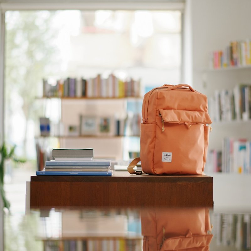 MINI CARTER ECO All Day Backpack, Backpack for 13 inch Laptop (Pale Orange) - กระเป๋าเป้สะพายหลัง - วัสดุอีโค สีส้ม