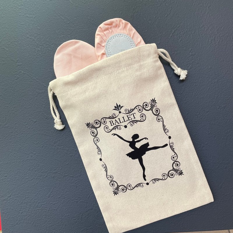 Dancing shoe bag - Orange Ballet - Ballet Goods / Adult Ballet / Ballet Gifts - กระเป๋าหูรูด - ผ้าฝ้าย/ผ้าลินิน หลากหลายสี