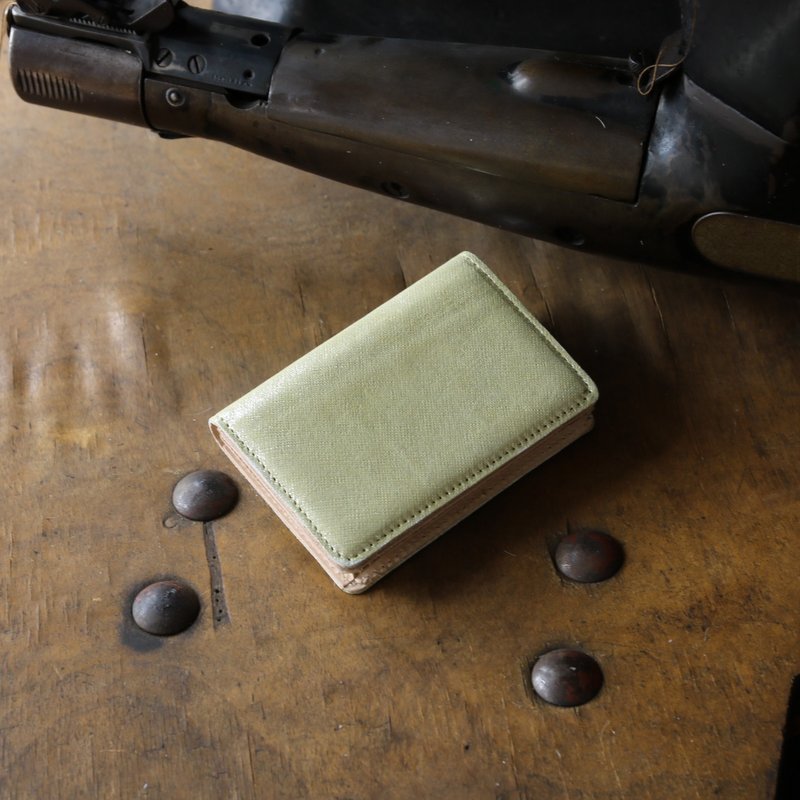 日本製造　牛皮　名片夾　名片盒　色澤金黃　made in JAPAN handmade leather card case - 其他 - 真皮 金色