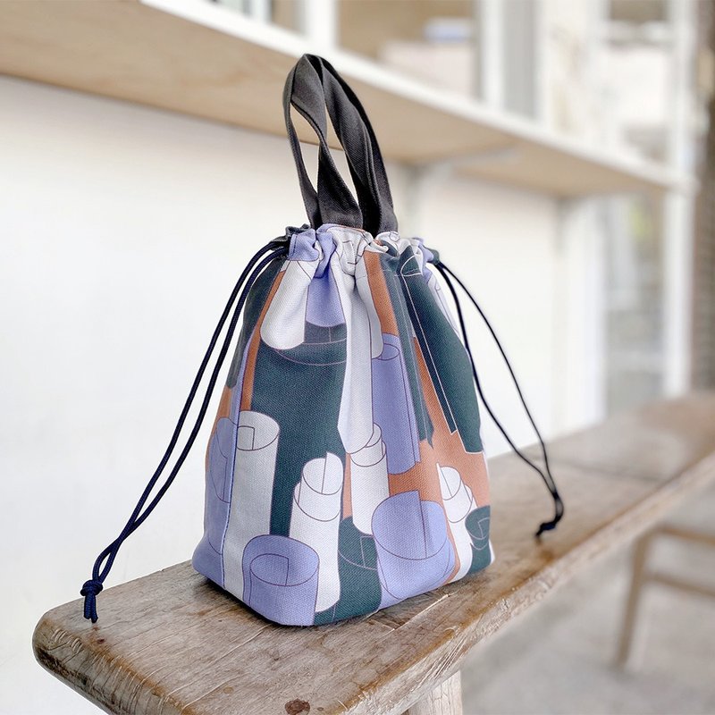 Drawstring lunch bag | Handbag lunch bag Clutch drawstring pocket - กระเป๋าถือ - วัสดุอื่นๆ 