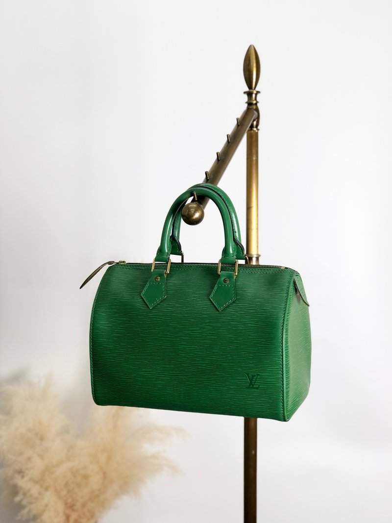 【 日本直送　名牌中古包 】LOUIS VUITTON ルイヴィトン エピ ハンドバッグ グリーン レザー スピーディ25 vintage jnwiee - トートバッグ・ハンドバッグ - 革 グリーン