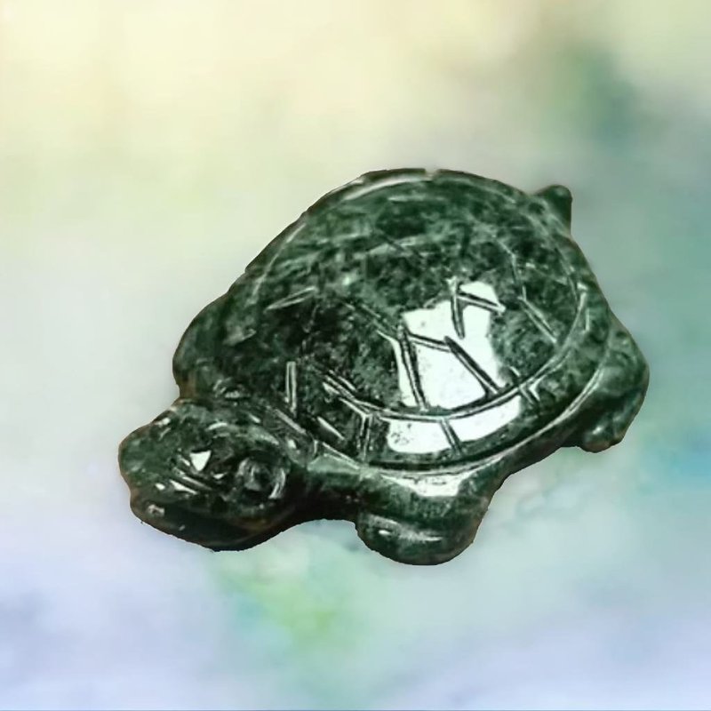 【吉祥‧長壽】花青翡翠烏龜擺飾 | 天然緬甸玉翡翠A貨 | 送禮 - 擺飾/家飾品 - 玉石 綠色