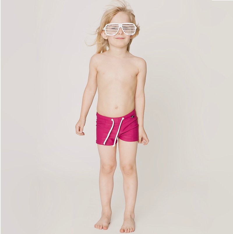 Nordic children's clothing Swedish boys' swimming trunks beach trunks 2 years old to 6 years old dark red - ชุด/อุปกรณ์ว่ายน้ำ - เส้นใยสังเคราะห์ สีแดง