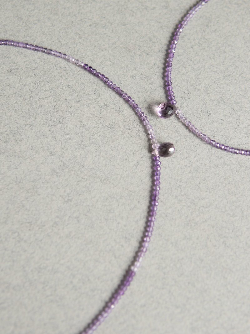 Shiny - Gradient Amethyst Necklace Bracelet - Collar Necklaces - Crystal 