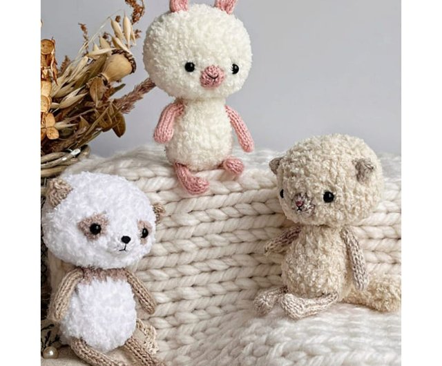 デジタル】ぬいぐるみ 3 in 1 編み図柄 パンダ、ネコ、バニーのあみぐるみ柄。 - ショップ Cute Knit Toy ハンドメイド講座・関連電子書籍  - Pinkoi