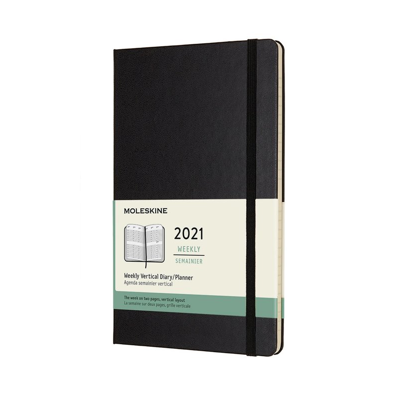 MOLESKINE 2021 直式週記 12M 硬殼 - L 型黑 - 燙金服務 - 筆記本/手帳 - 紙 黑色