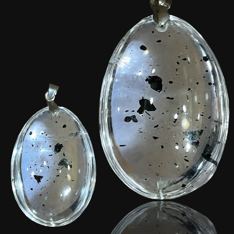 OLINA DESIGN精品頂級超七草莓晶超七紫紅髮六角星藍針金字塔吊墜 - 項鍊 - 水晶 多色