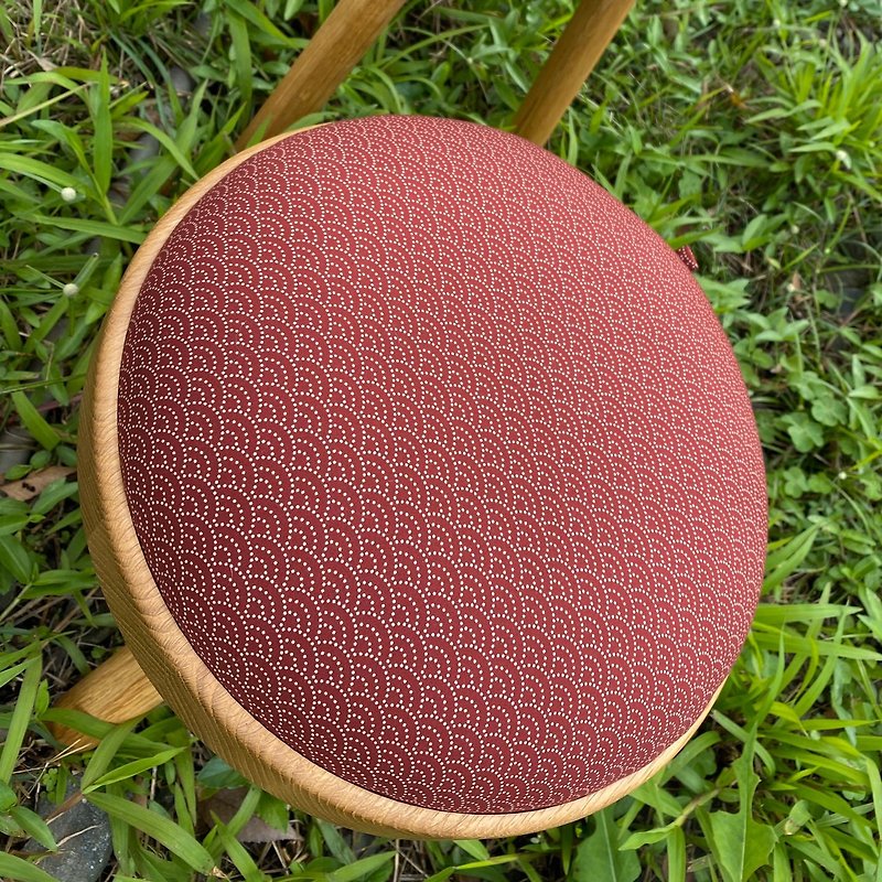 TOMO-タッチレザー/扇形のレッド/木製の椅子のスツールサイドテーブル新年のカラーマッチングギフト - 椅子・ソファー - 木製 多色