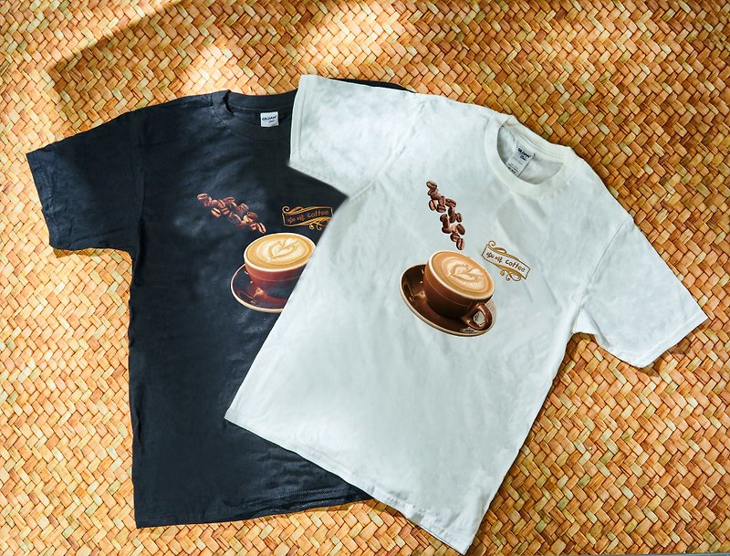 taste. Taiwanese Food T-Shirt│Coffee - เสื้อยืดผู้ชาย - ผ้าฝ้าย/ผ้าลินิน สีดำ