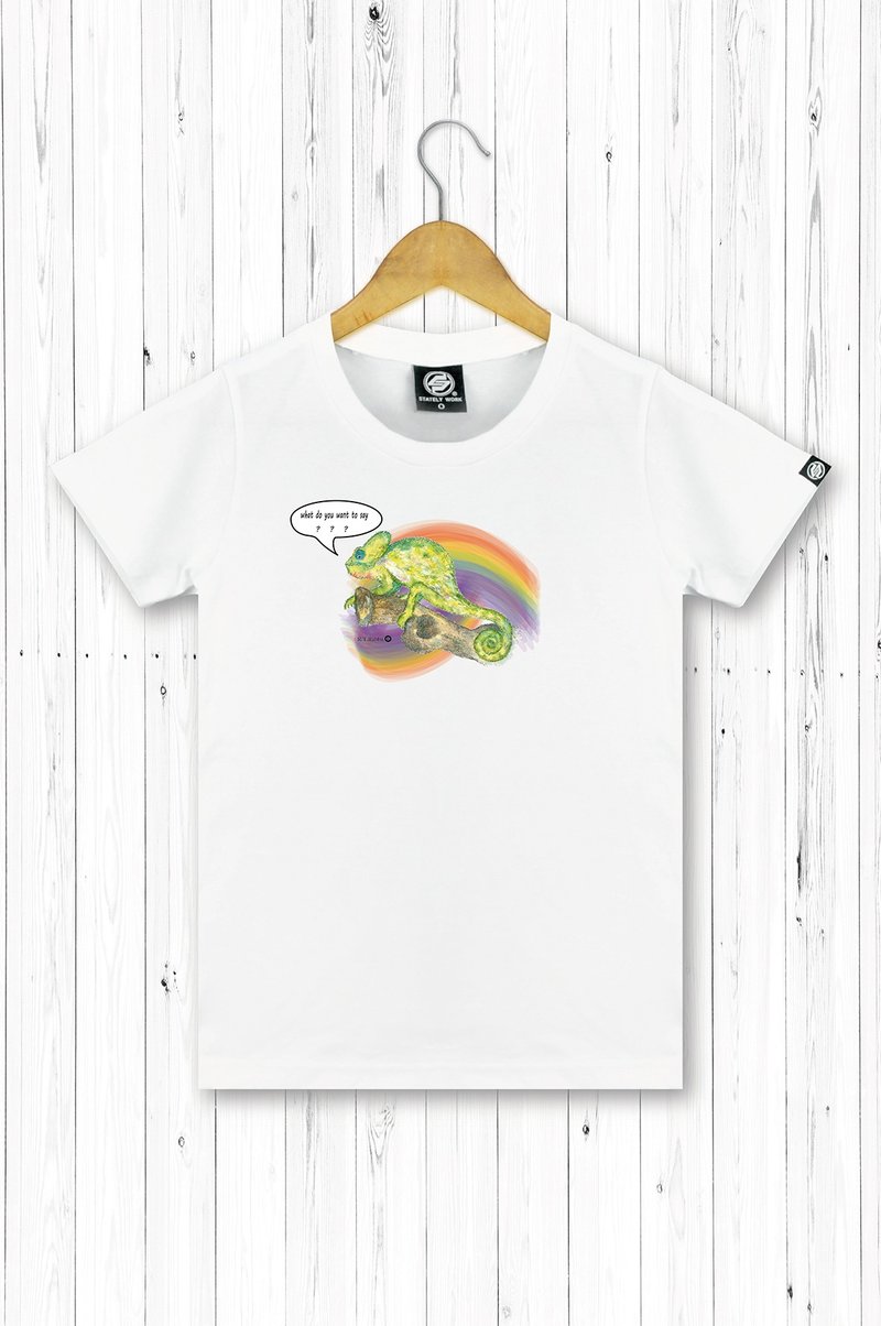 STATELYWORK High Crown Chameleon-Women's White T - เสื้อผู้หญิง - ผ้าฝ้าย/ผ้าลินิน ขาว