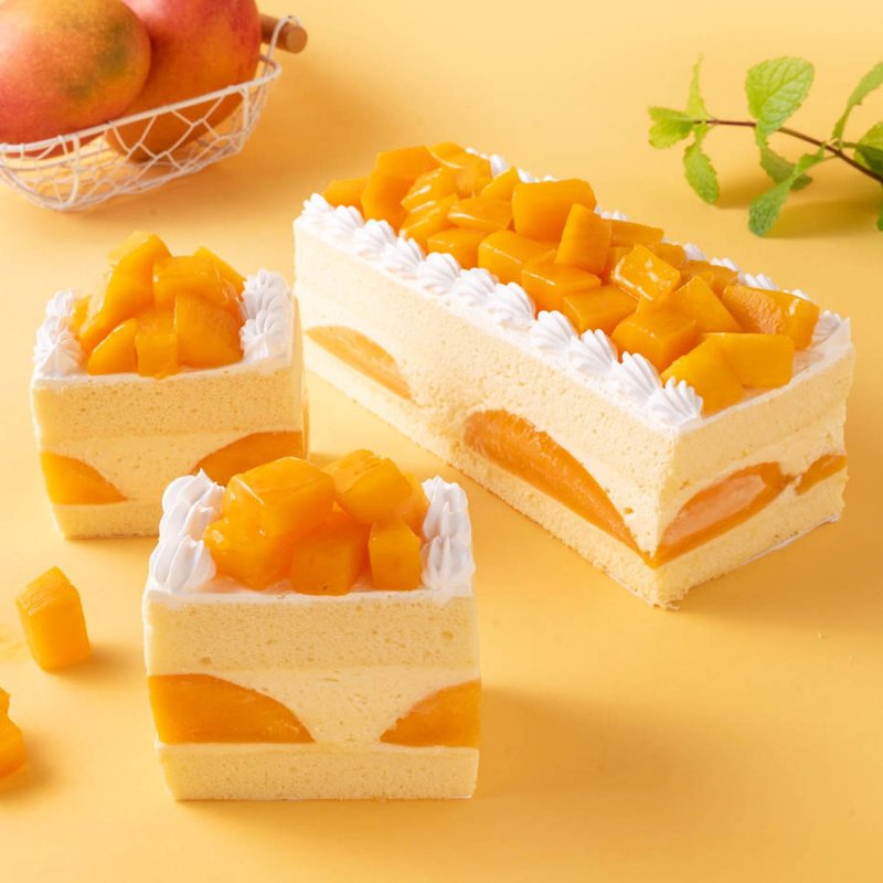【Windsor Castle】Fresh Mango Long Cake Alvin Mango - เค้กและของหวาน - อาหารสด สีส้ม
