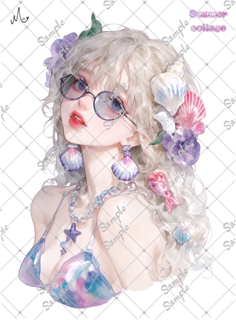 オリジナル人物ステッカー期間限定 Summerシリーズ 8月10日まで - 貼紙 - 紙 