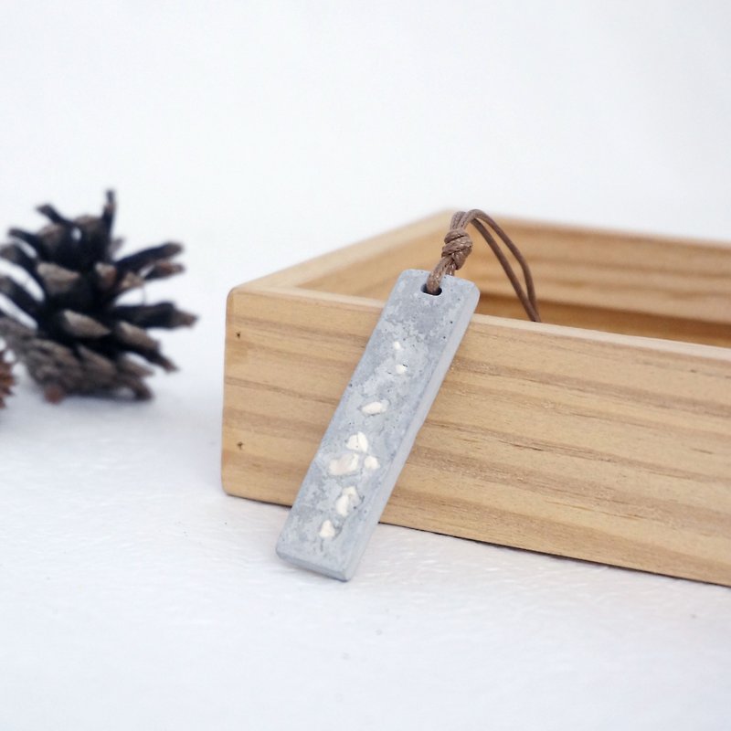 Cement with natural sand & stone necklace - UPCYCLING, Eco - สร้อยติดคอ - ปูน สีเทา