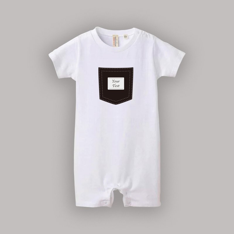 [Customized gift] Contrasting color imitation pockets-cotton baby onesies - Onesies - Cotton & Hemp 