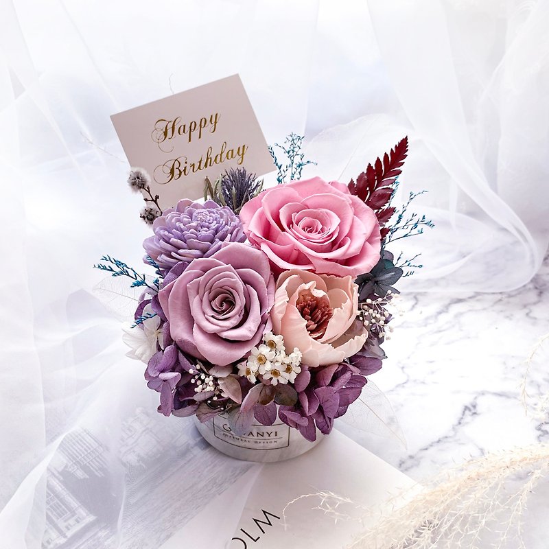 Purple fairy rose potted flower dry flower immortal flower opening potted flower opening flower gift gift promotion - Dried Flowers & Bouquets - Plants & Flowers Purple