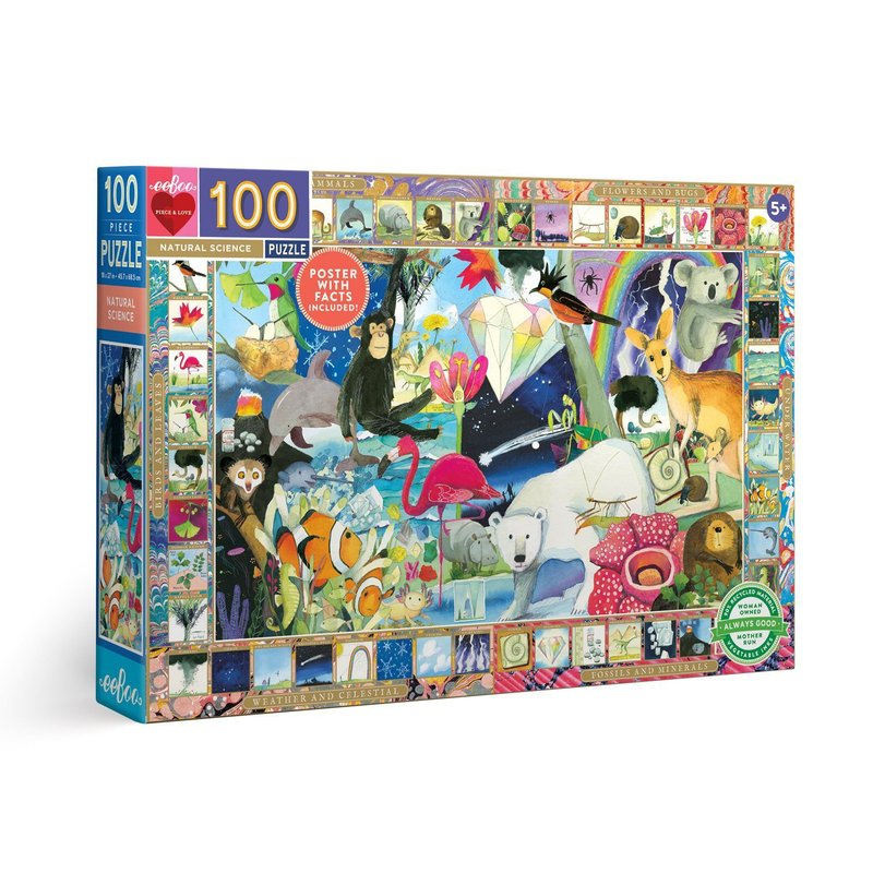 eeBoo 100 Piece Puzzle- Natural Science 100 Piece Puzzle - เกมปริศนา - กระดาษ สีน้ำเงิน