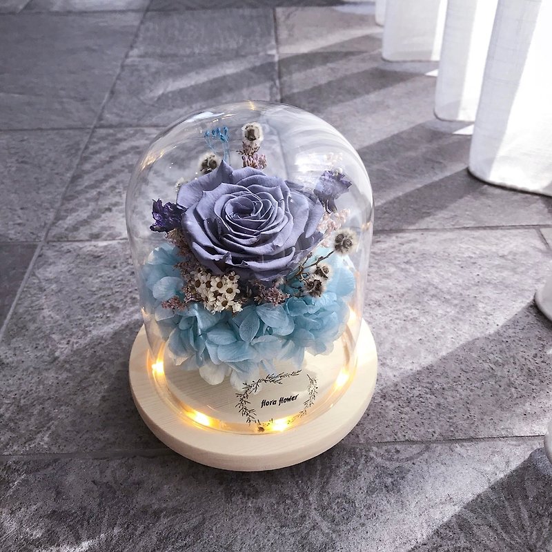 不滅の花ガラスの常夜灯-クラシックカラー - 照明・ランプ - 寄せ植え・花 ブルー