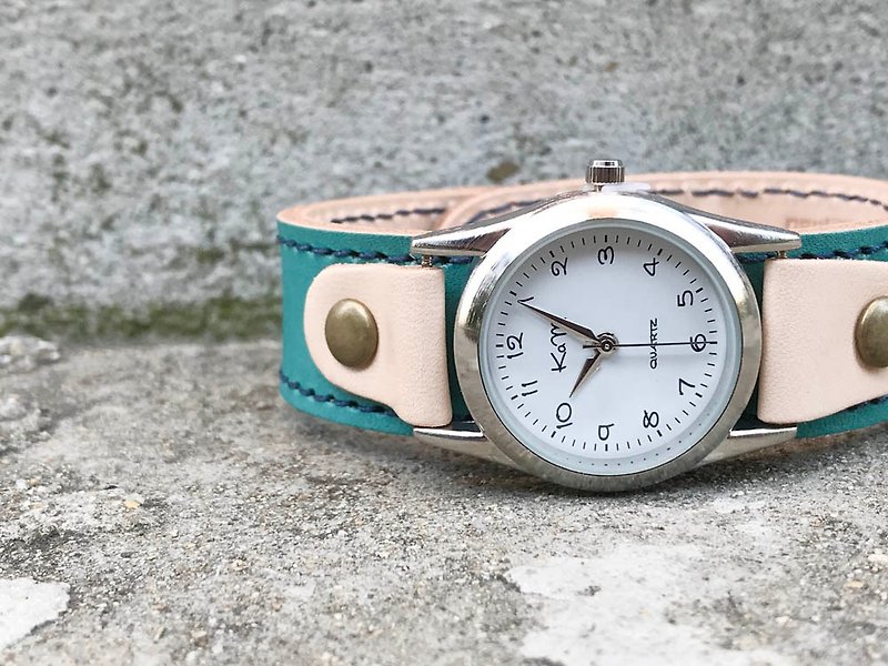 STITCH　夏空に似合う鮮やかブルー　ステッチラン腕時計　ユニセックスOK　SRW-TWW-NA - 女錶 - 真皮 藍色