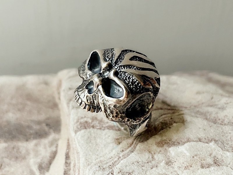 Flame Skull Ring/Handmade Silver/925 Silver/Ring