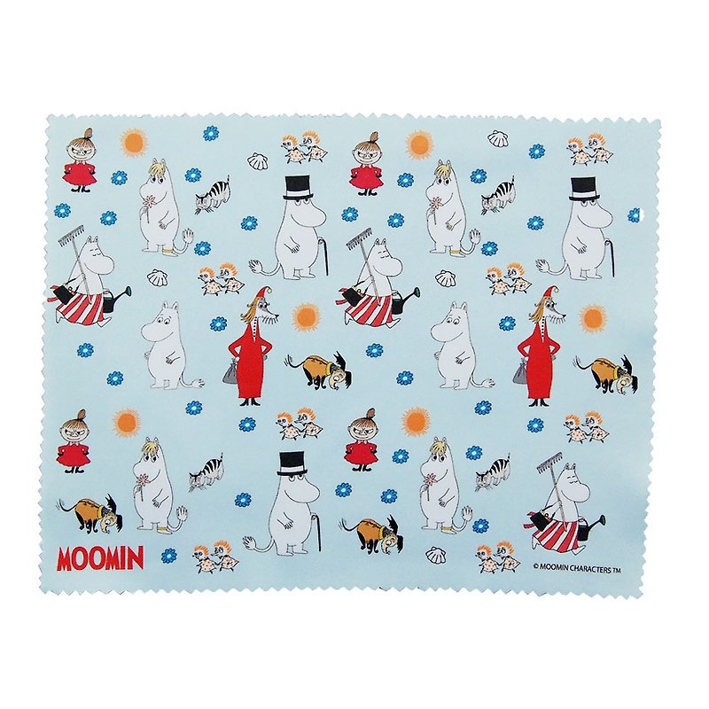 Authorized by Moomin-Optical Lens Cleaning Cloth【Happy Moomin】 - กล่องแว่น - วัสดุอื่นๆ สีน้ำเงิน