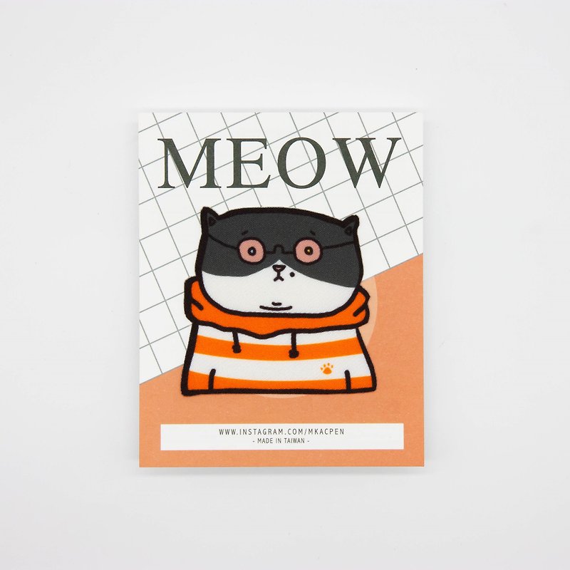 【燙片貼紙】Meow系列-賓士貓/橘/Patch sticker熨燙貼/繡片/布章 - 襟章/徽章 - 聚酯纖維 橘色