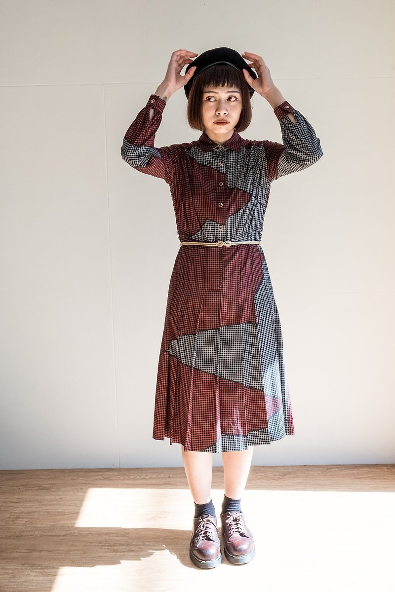 Vintage / 長袖洋裝 no.2 tk - 連身裙 - 聚酯纖維 多色