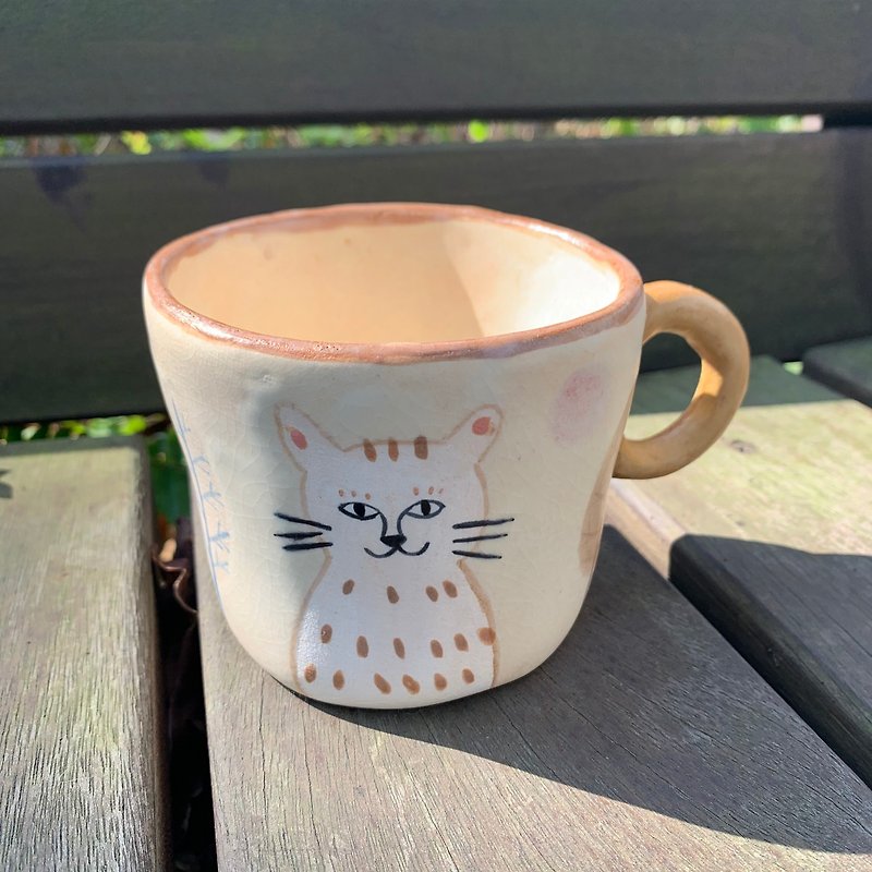 A Lu- Personalized Cat Potted Cup/Storage Cup/This work is not a tea cup/hand-painted/only this one - Plants - Pottery Multicolor