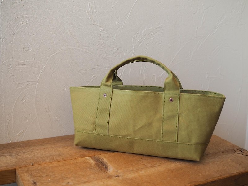 Paraffin canvas or tote YOKNAGA (Matcha) - Handbags & Totes - Cotton & Hemp Green