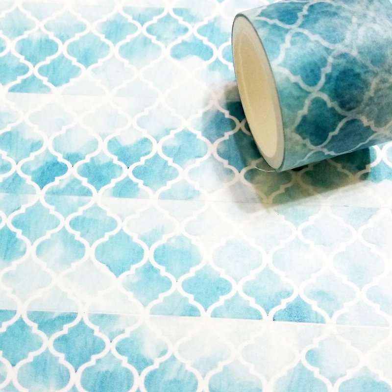 Washi Tape Sky Blue Tiles - มาสกิ้งเทป - กระดาษ 