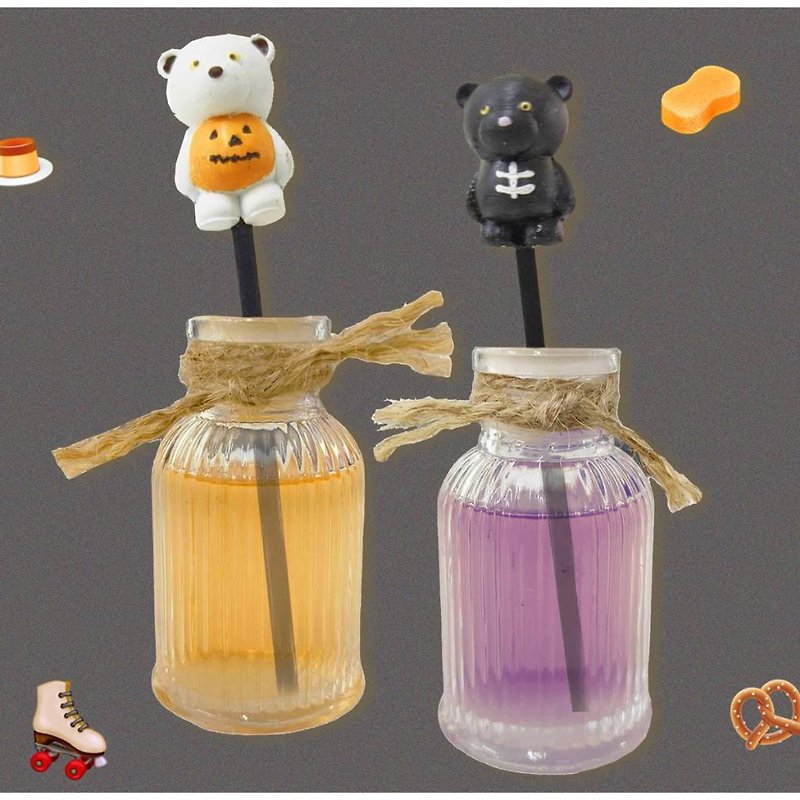 TORIAROMA |The Noomnim Skeleton&Pumpkin home perfume set 35 ml.with cement stick - Fragrances - Cement Multicolor