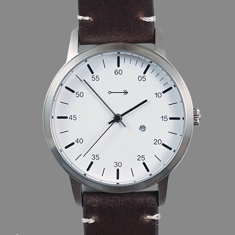 โลหะ นาฬิกาผู้ชาย หลากหลายสี - Vintage Mark One (Modern Vintage Watch) - White Dial