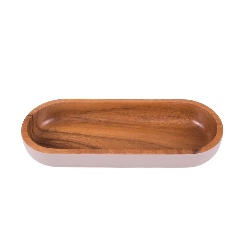 teak tableware wooden plate - ของวางตกแต่ง - ไม้ สีนำ้ตาล